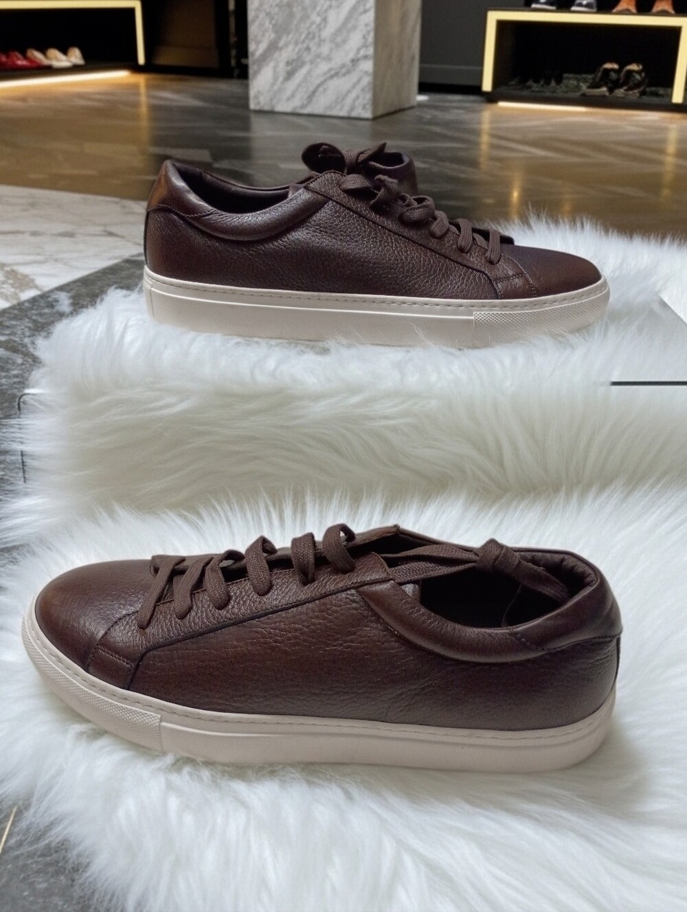 To Boot New York Adam Derrick Dark Brown Sierra Leather Low-Top Sneakers